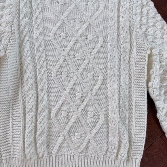 EVEREVE Cable Knit Sweater - Cream crewneck - Picture 3 of 6